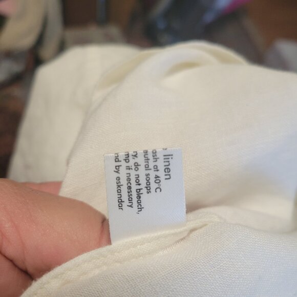 Eskandar European Design Crop Top in 100% Linen - Picture 3 of 3